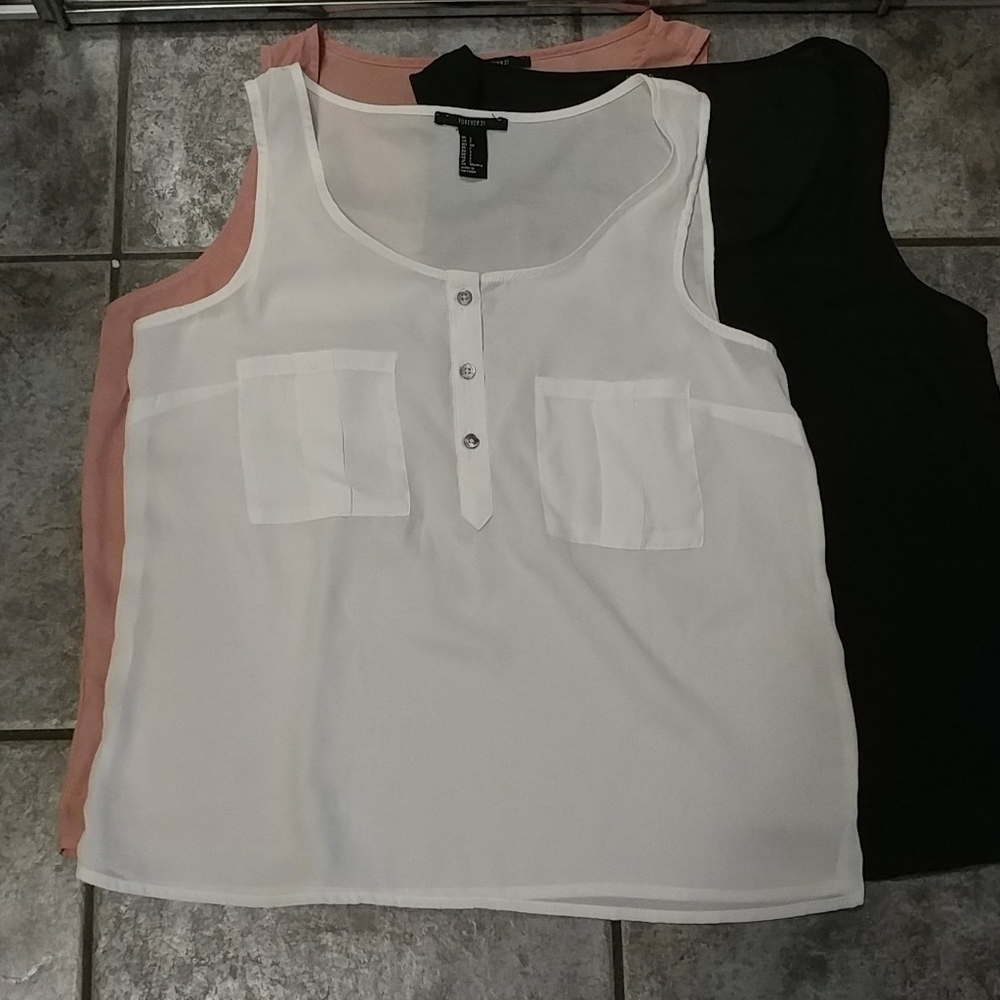 F21 semi sheer tank top size small